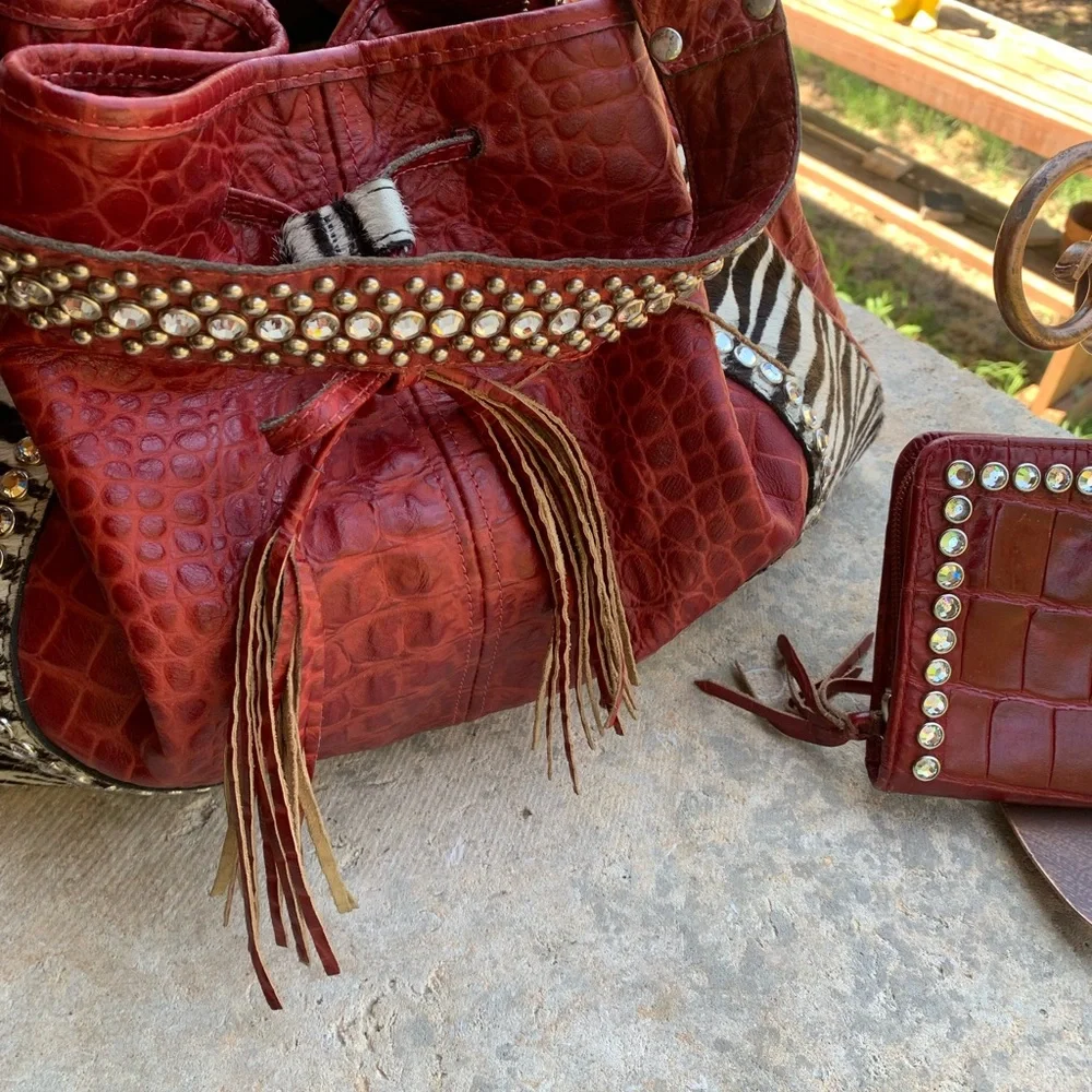 Ravianni Ladies Handbag & Matching Wallet & portfolio - all genuine leather - Picture 3 of 14